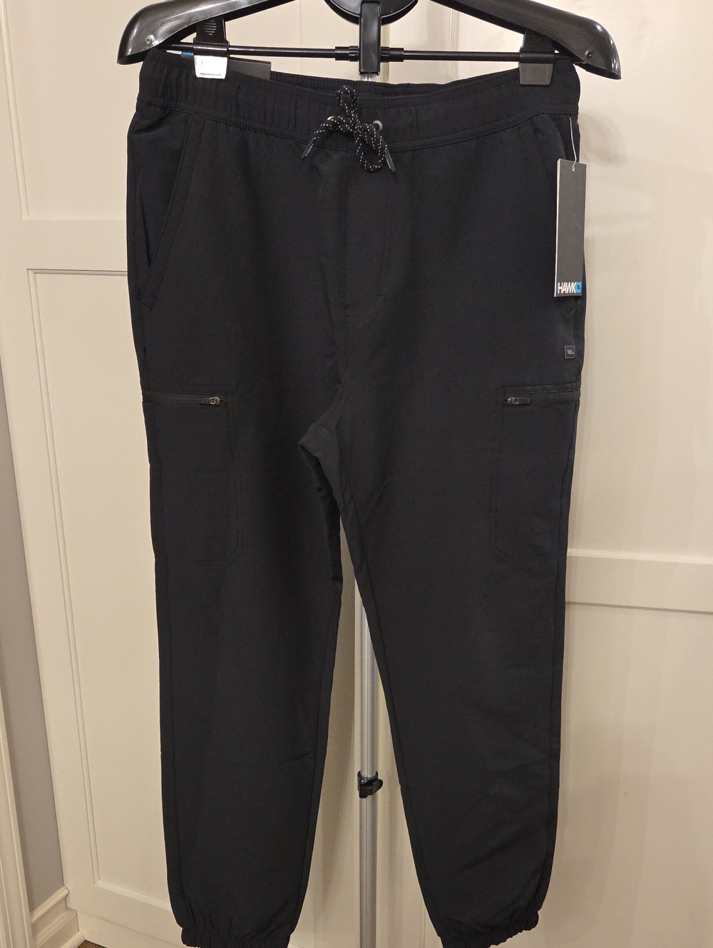Tony Hawk Black Men’s Zip-Pocket Jogger Pants. Size M. Made For Warmth. NWT